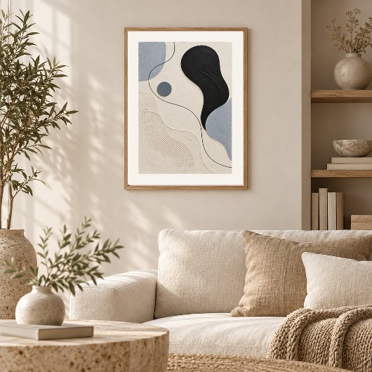 Poster Silent Flow | Minimal Abstract Plaster Art Print