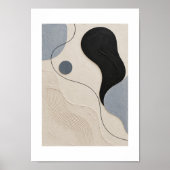 Poster Silent Flow | Minimal Abstract Plaster Art Print (Devant)