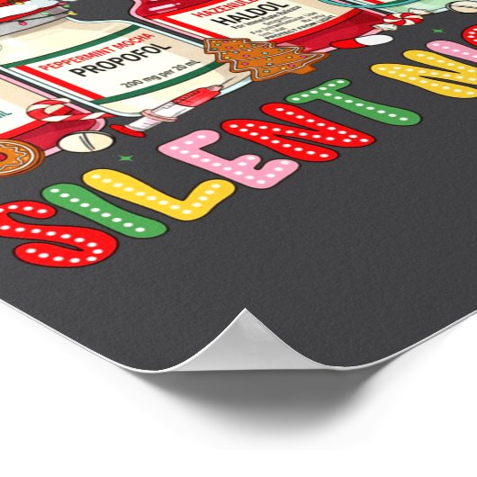 Poster Silent Night Funny Nurse Christmas Design Long Sle (Coin)