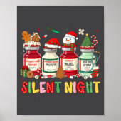 Poster Silent Night Funny Nurse Christmas Design Long Sle (Devant)