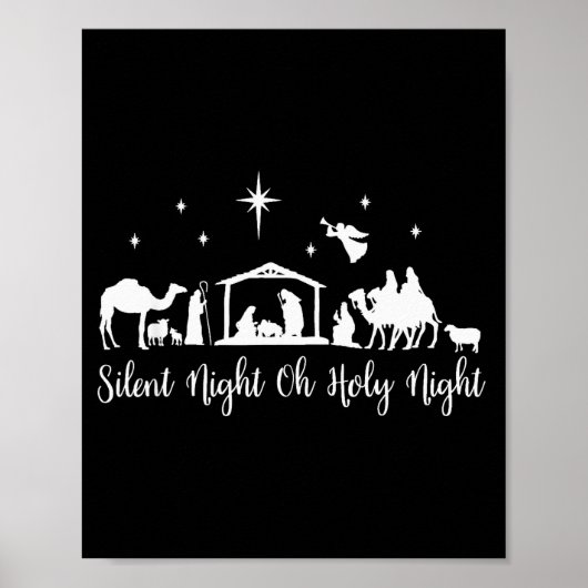 Poster Silent Night Holy Night Nativity Scene Religious C (Devant)