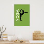 Poster Silhouette à pose sur Green Background (Cuisine)