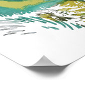 Poster Silhouette abstraite colorée Kiwi (Coin)