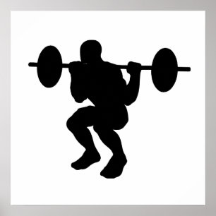 Poster Silhouette accroupie