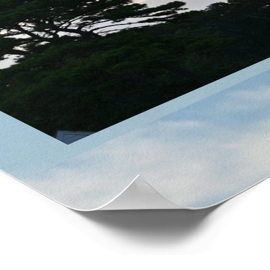 Poster Silhouette Arbre avec nuages (Coin)