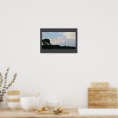 Poster Silhouette Arbre avec nuages (Cuisine)
