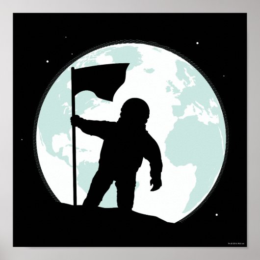 Poster Silhouette, astronaute (Devant)