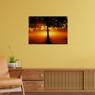 Poster Silhouette au lever du soleil