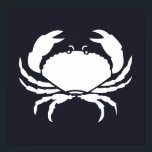 Poster silhouette blanche CRAB nautique sur bleu marine<br><div class="desc">| VIE DU LAC | NAUTIQUE | BATEAU | ANCRE | VIE DU LAC | LA VIE EST MEILLEURE AU LAC | FUN | CHIC | SIMPLE | EAU | ACCESSOIRES DE DÉCORATION DE BATEAU AMUSANT POUR LA MAISON | DÉCOR TROPICAL NAUTIQUE | CONCEPTION DE SILHOUETTE CLASSIQUE | PLAGE |...</div>