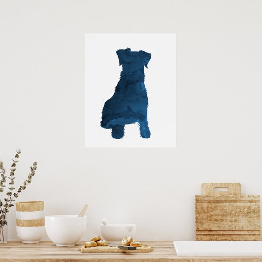 Poster Silhouette bleue (Cuisine)