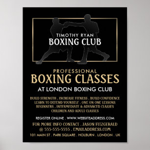 Poster Silhouette Boxing Match, Boxing Class Advert