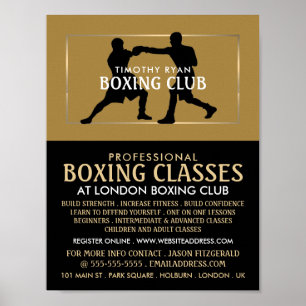 Poster Silhouette Boxing Match, Boxing Class Advert