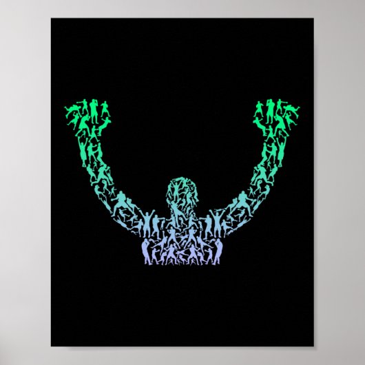 Poster Silhouette Boys Boxer Boxer Shirt Boxer Mens Boxin (Devant)