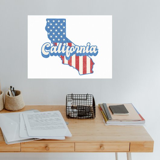 Poster Silhouette California Stars & Stripes