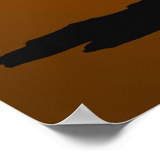 Poster Silhouette citrouille et Feuille (Coin)