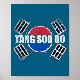 Poster Silhouette cool d'arts martiaux Tang Soo