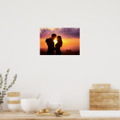 Poster Silhouette Couple Au coucher Du Soleil (Cuisine)