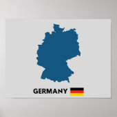 Poster Silhouette d'Allemagne (Devant)
