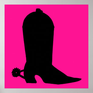 Poster Silhouette d'amorçage de cowboy