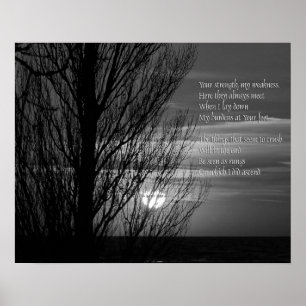 Poster Silhouette d'arbre hivernal Inspiration
