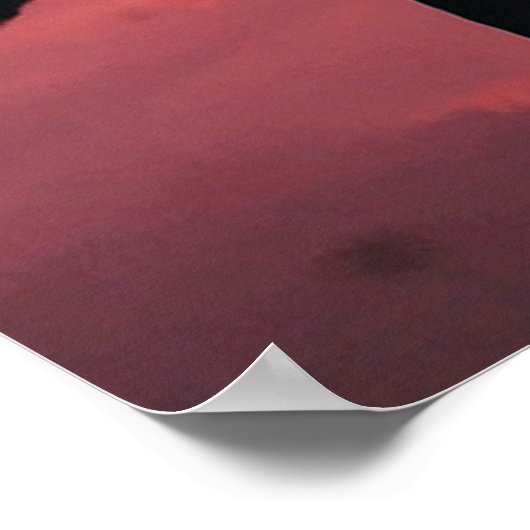 Poster Silhouette d'arbre sous ciel nuageux (Coin)