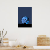 Poster silhouette de balayage de cheminée sur le toit con (Cuisine)