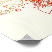 Poster Silhouette de Ballerina avec design abstrait flora (Coin)