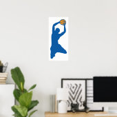 Poster silhouette de basket (Bureau à domicile)