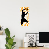 Poster silhouette de basket (Bureau à domicile)