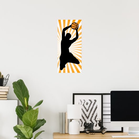 Poster silhouette de basket (Bureau à domicile)