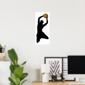 Poster silhouette de basket (Bureau à domicile)