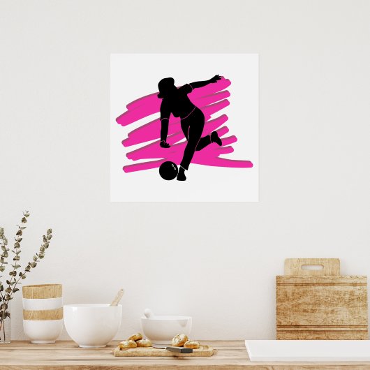 Poster silhouette de bowler femme (Cuisine)
