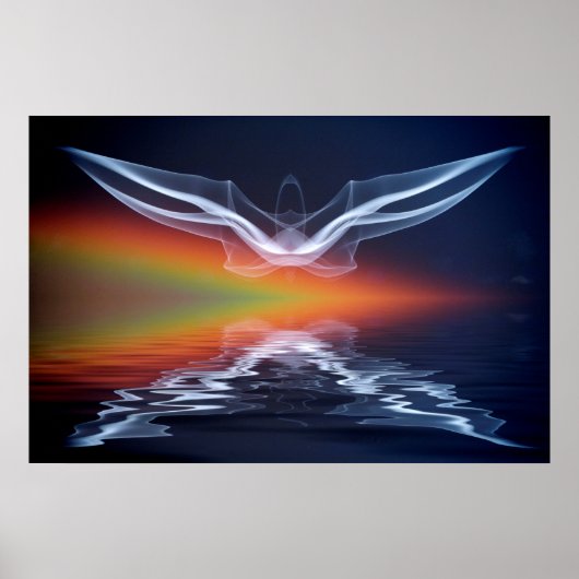 Poster Silhouette de chauve-souris abstraite (Devant)