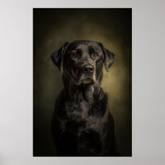 Poster Silhouette de chien élégant