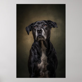 Poster Silhouette de chien élégant