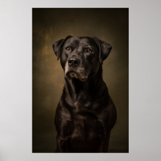 Poster Silhouette de chien élégant