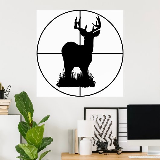 Poster Silhouette de cible de chasse au cerf