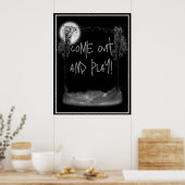 Poster Silhouette de cimetière d'Halloween (Cuisine)