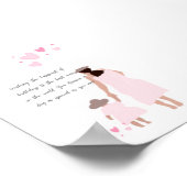 Poster Silhouette de cœur rose de mère et fille (Coin)