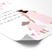 Poster Silhouette de cœur rose de mère et fille (Coin)