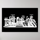 Poster Silhouette de Combinat Métallurgique Industriel (Devant)