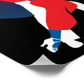 Poster Silhouette de danse rouge et bleu - Danseurs de ta (Coin)