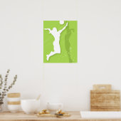 Poster Silhouette de deux femmes jouant au volley-ball (Cuisine)