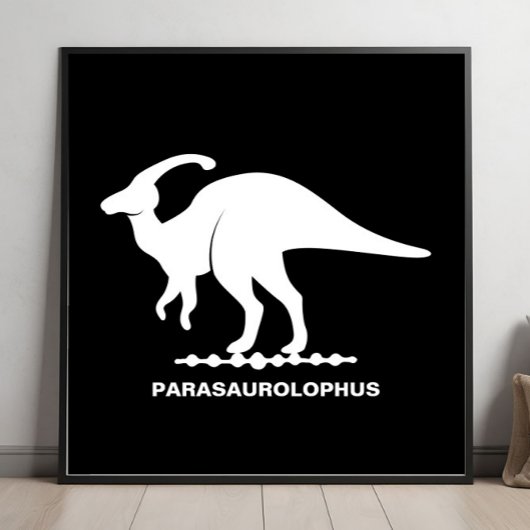Poster Silhouette de dinosaure Parasaurolophus