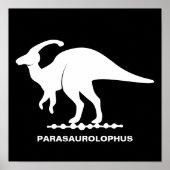 Poster Silhouette de dinosaure Parasaurolophus (Devant)