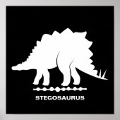 Poster Silhouette de dinosaure Stégosaure (Devant)