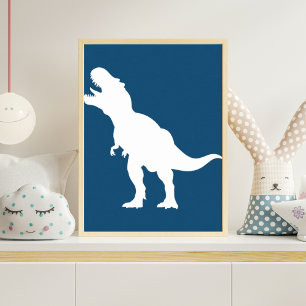 Poster Silhouette de dinosaure T-Rex minimaliste pour la