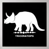 Poster Silhouette de dinosaure Triceratops (Devant)