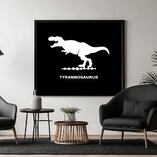 Poster Silhouette de dinosaure Tyrannosaurus