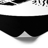 Poster Silhouette de disque de golf noir et blanc (Coin)